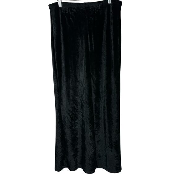 Vintage Express Maxi Skirt Y2K 90s Women Medium Black Velvet Witchy Vamp Goth - Picture 2 of 9